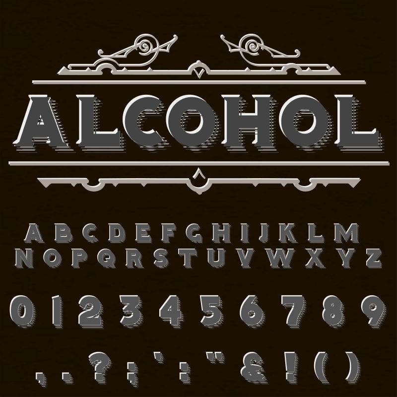 抽象矢量灰色现代字体设计