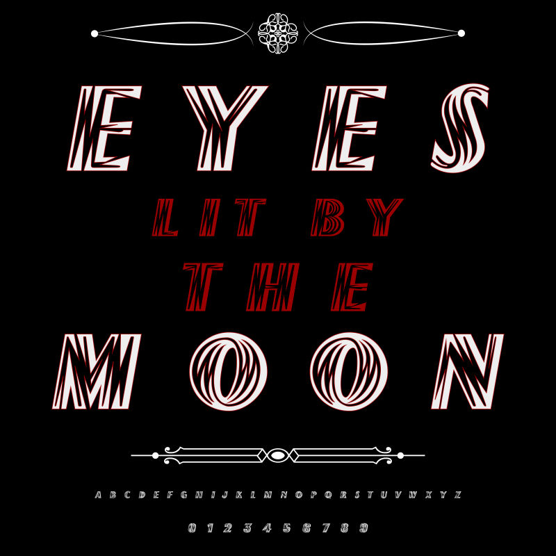 创意矢量现代划线风格的字体设计