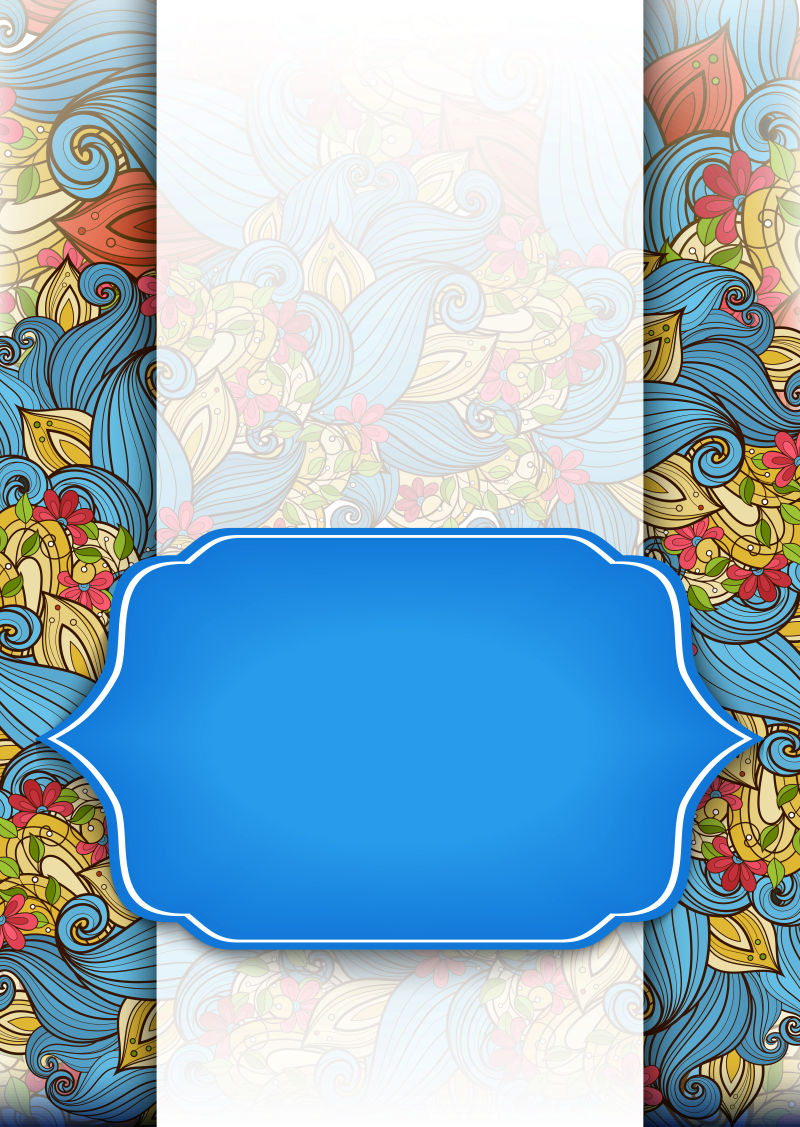 抽象矢量古典花卉元素装饰背景设计