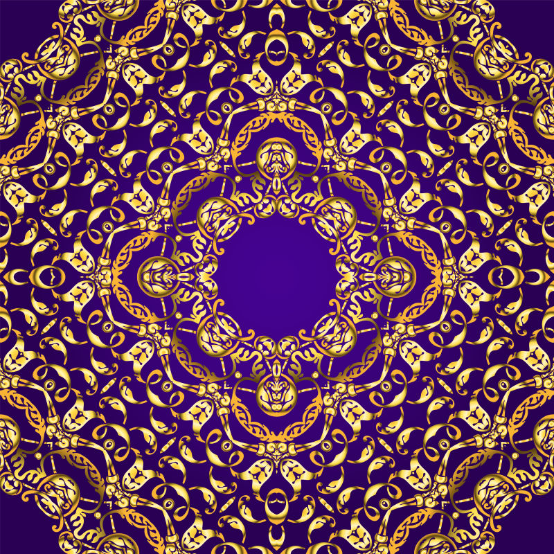 矢量的金色传统装饰设计