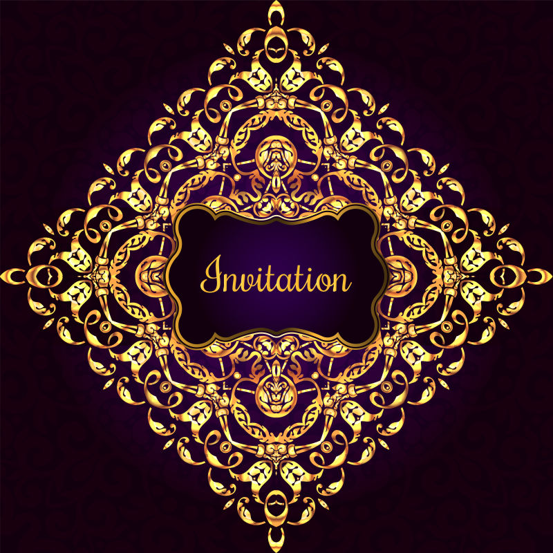 矢量的金色花纹装饰