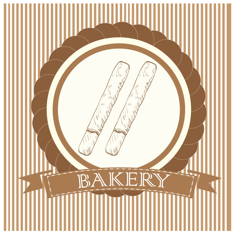 抽象矢量法棍面包设计图标