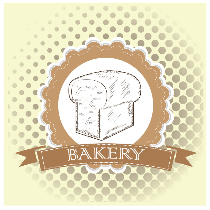 抽象矢量白切面包元素的标签设计