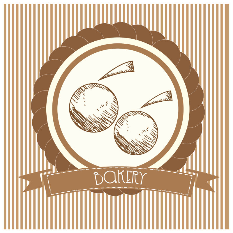抽象矢量创意面包元素标签设计