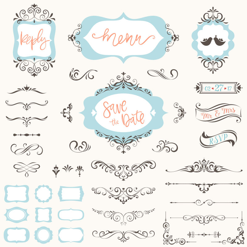 矢量的古典风格装饰