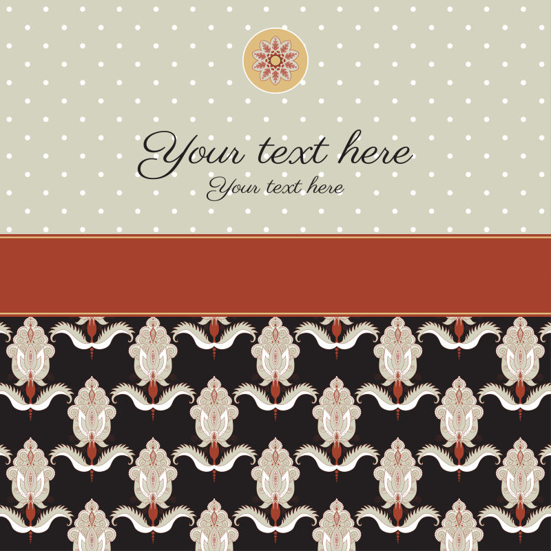 华丽花纹的精美卡片矢量设计