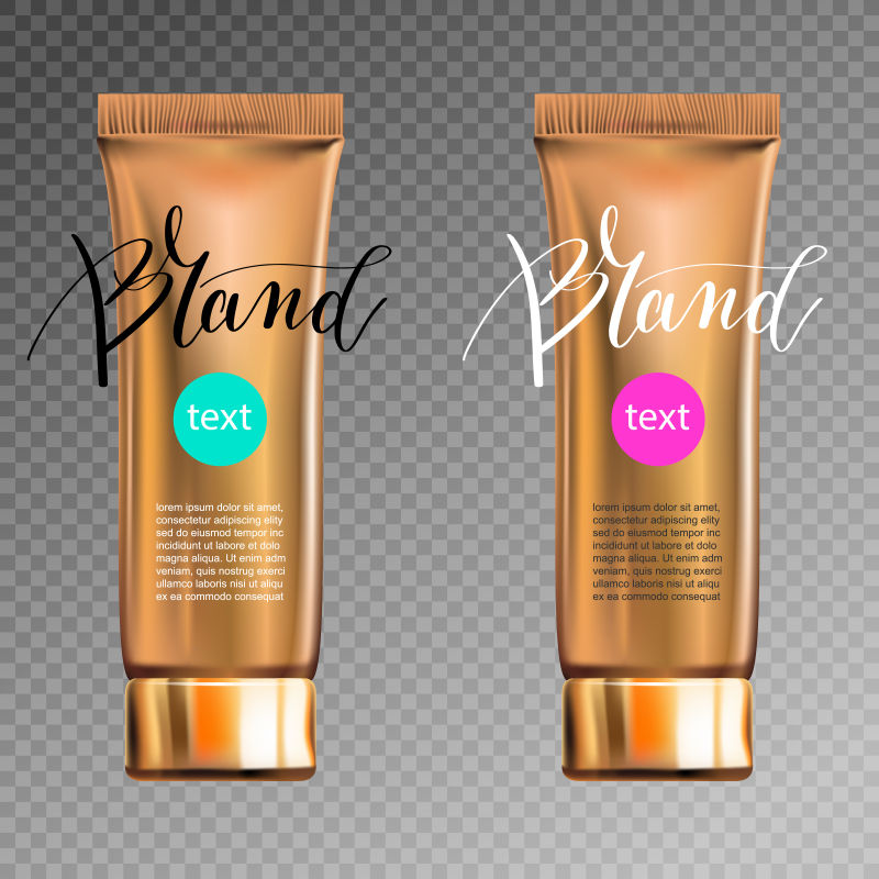 创意矢量金管化妆品的包装设计