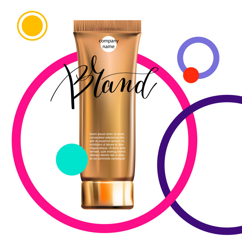 抽象矢量彩色圆形元素的化妆品广告设计