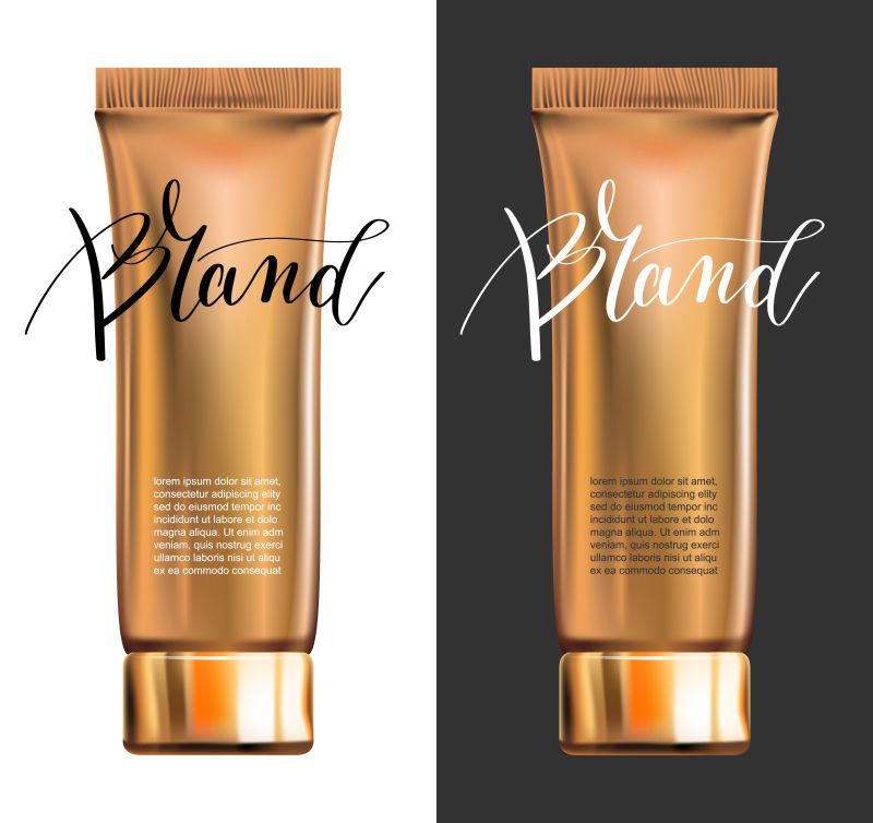 抽象矢量现代金色化妆品设计