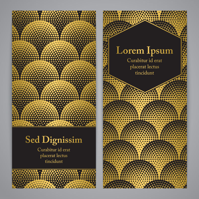 矢量的金色圆点图案精美卡片