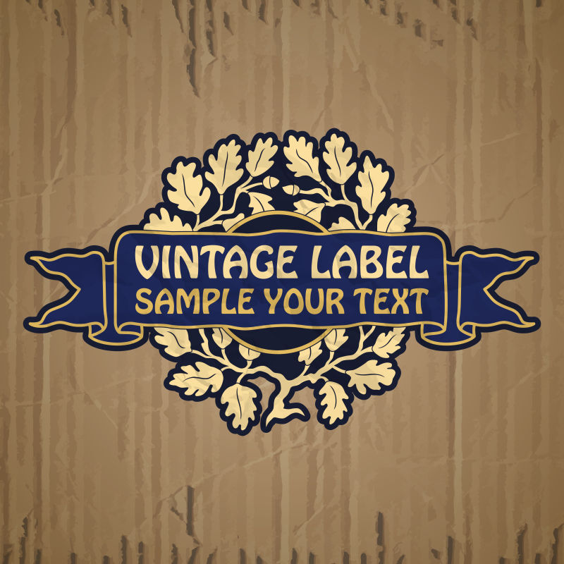 古董艺术标签矢量徽章设计