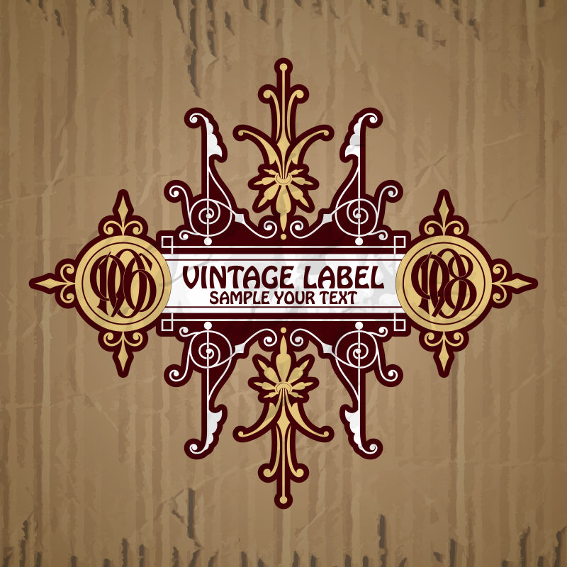 矢量古董艺术徽章