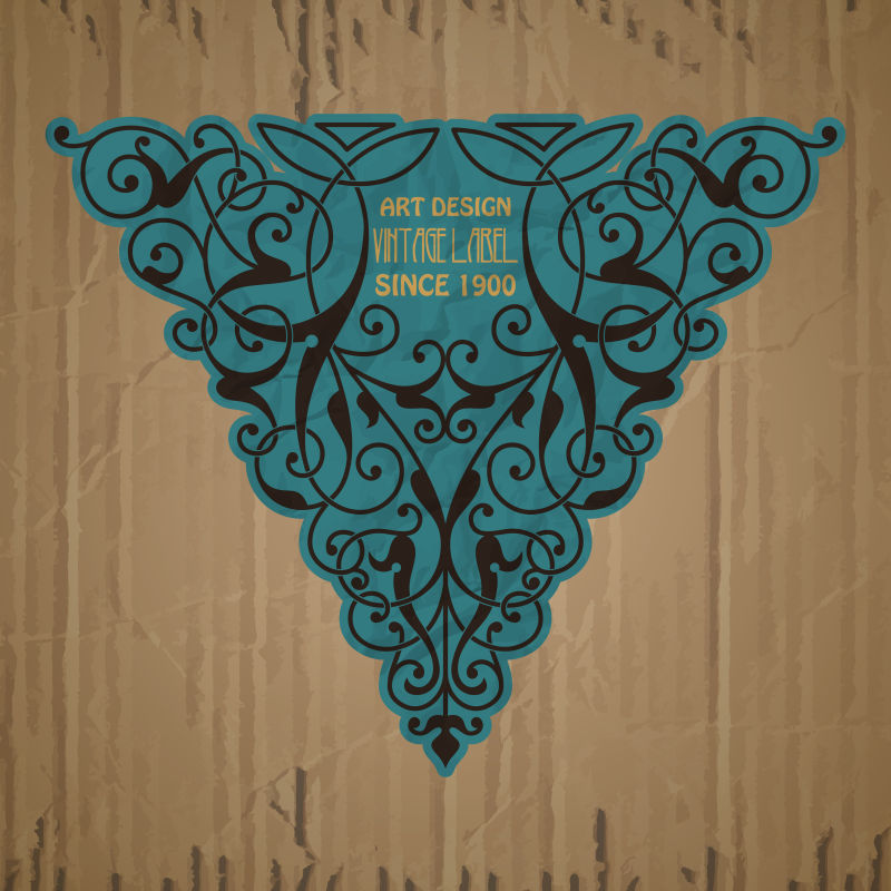 复古装饰三角徽章矢量设计