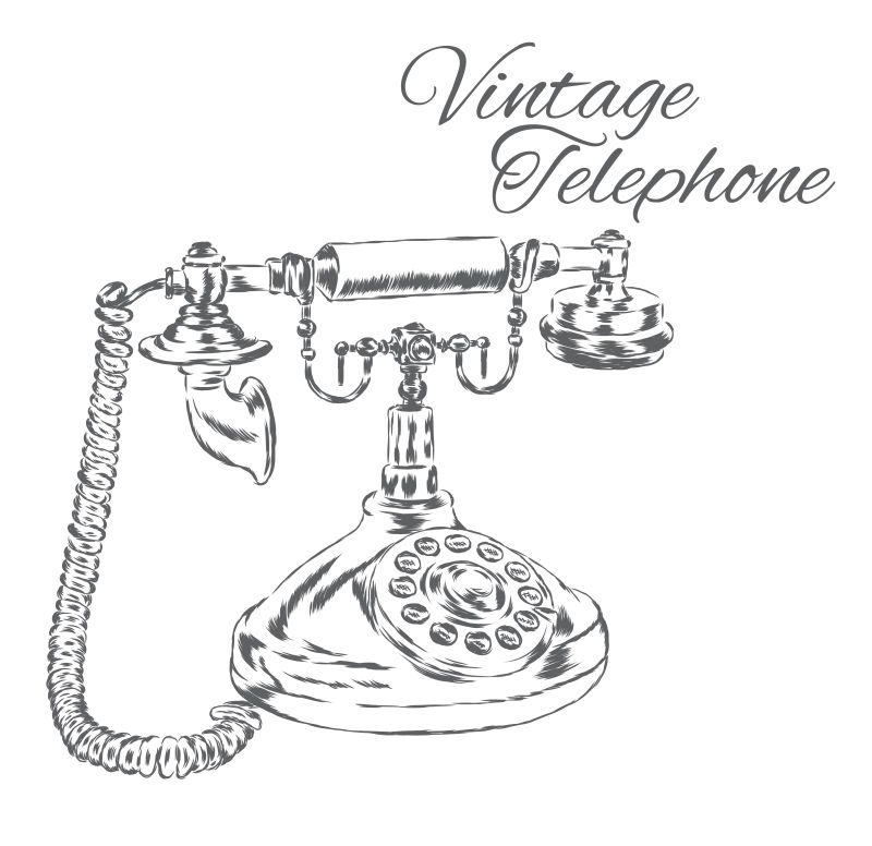 矢量的老式电话