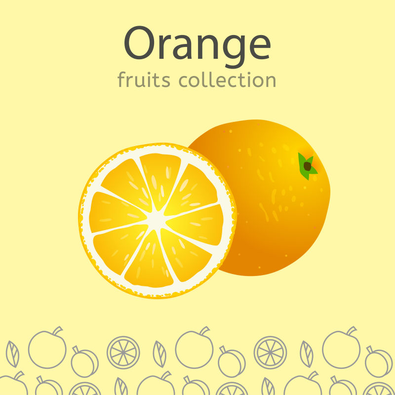 抽象矢量橘子设计插图