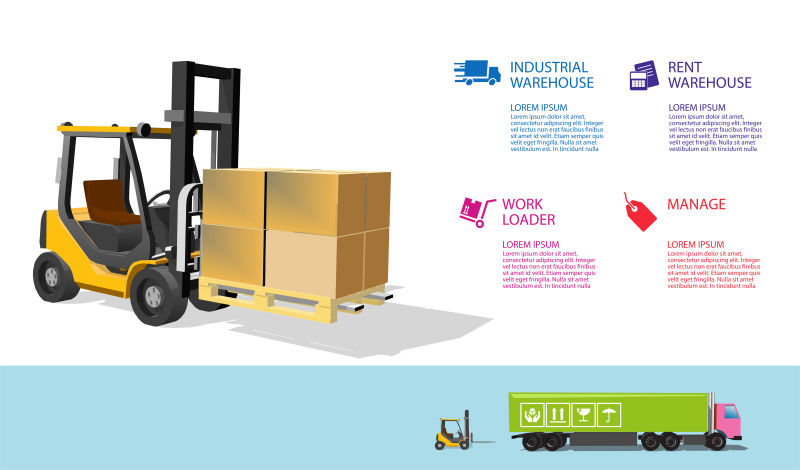 创意矢量仓库物流主题的信息图表