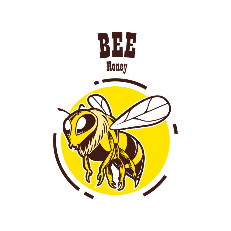 可爱的小蜜蜂标志矢量设计