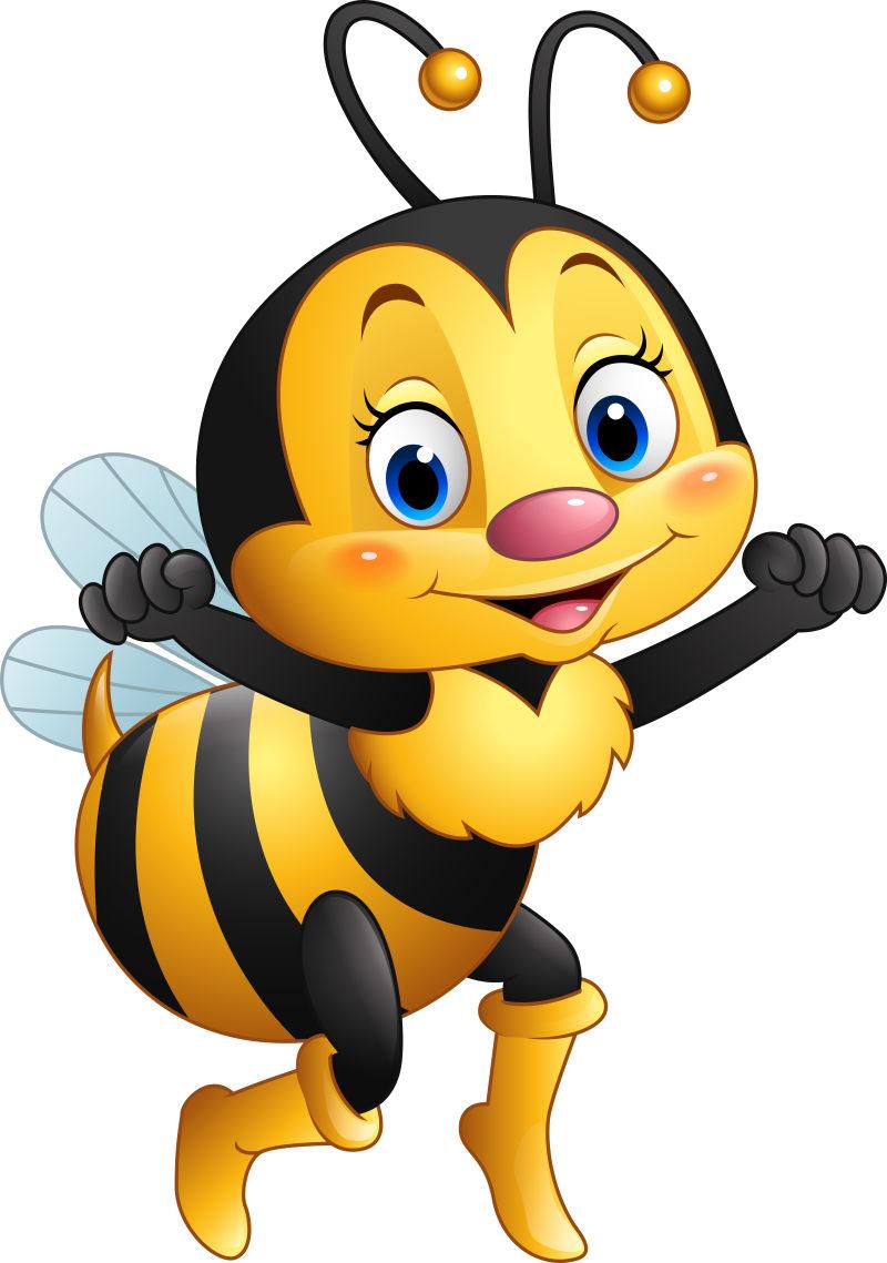 可爱的小蜜蜂标志矢量设计