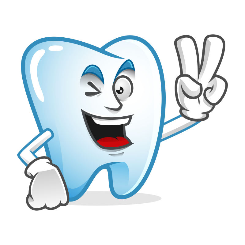 矢量胜利的卡通牙齿