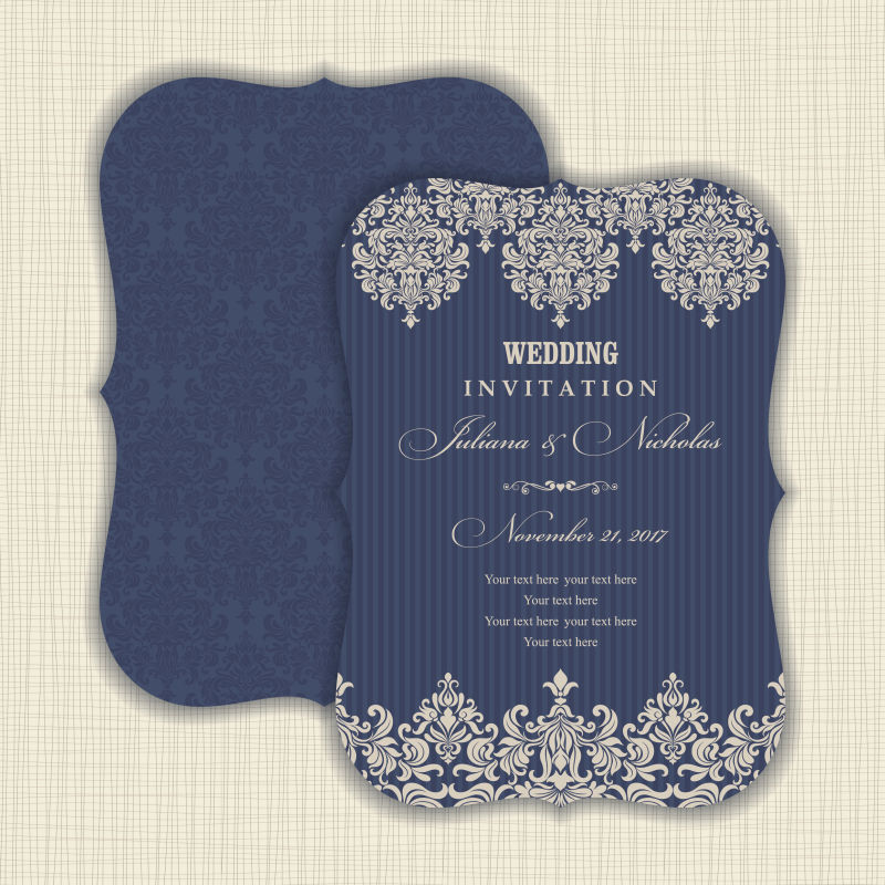 创意的巴洛克风格邀请卡矢量设计