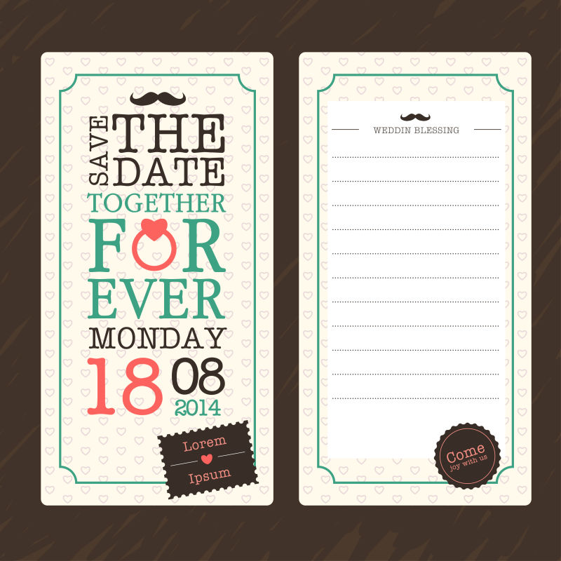 抽象矢量现代婚礼贺卡创意设计