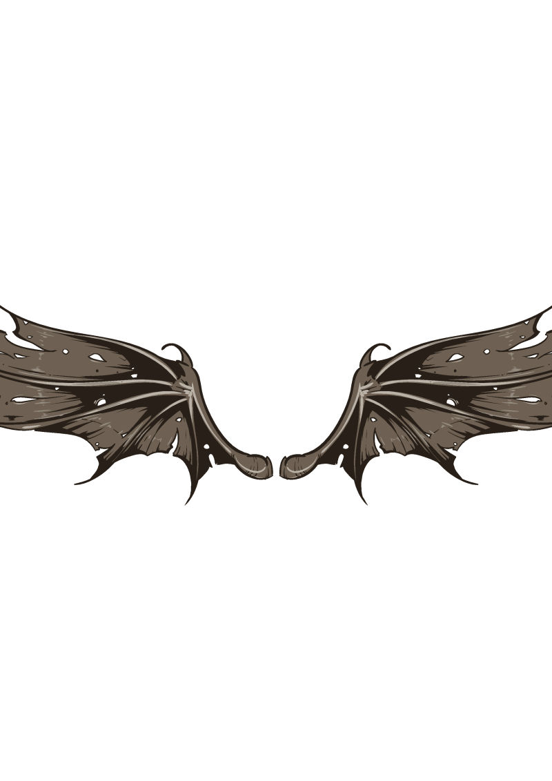 矢量的黑色恶魔翅膀设计