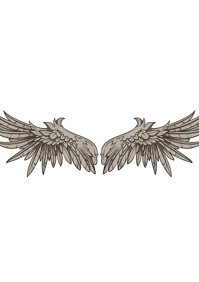 矢量的天使翅膀插图设计