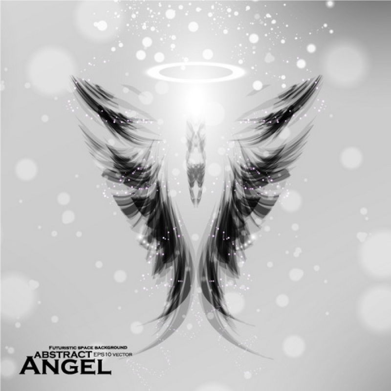 黑白翅膀的天使头像图片