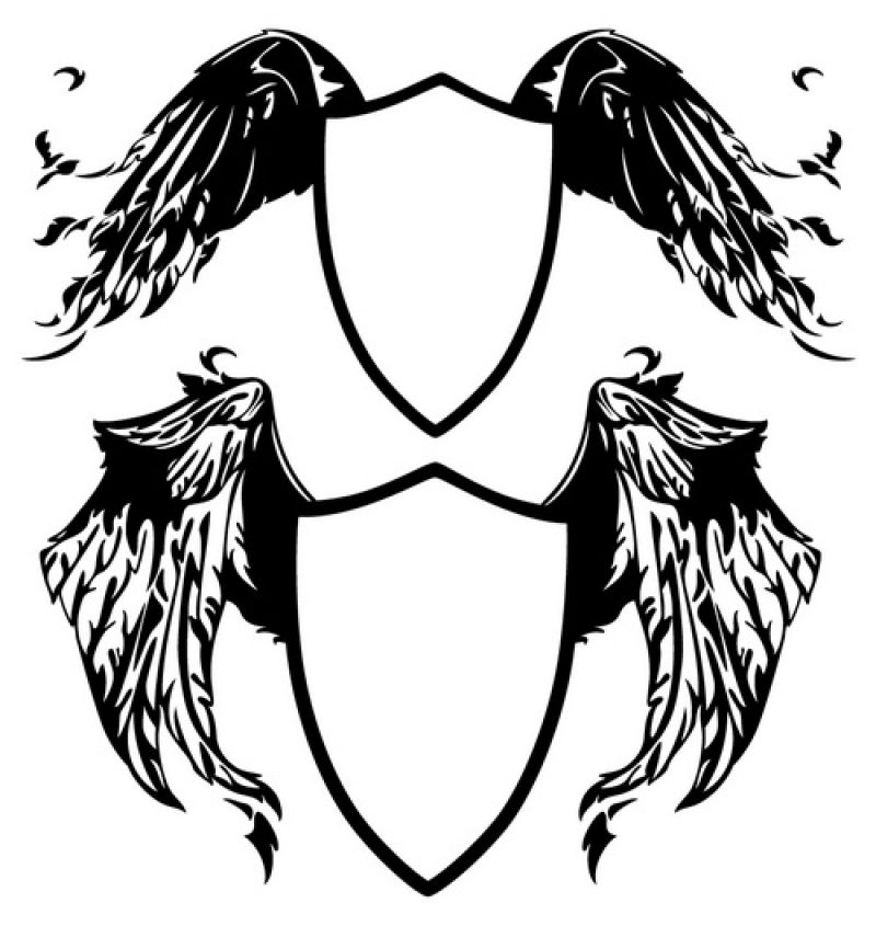 空白的翅膀徽章矢量设计