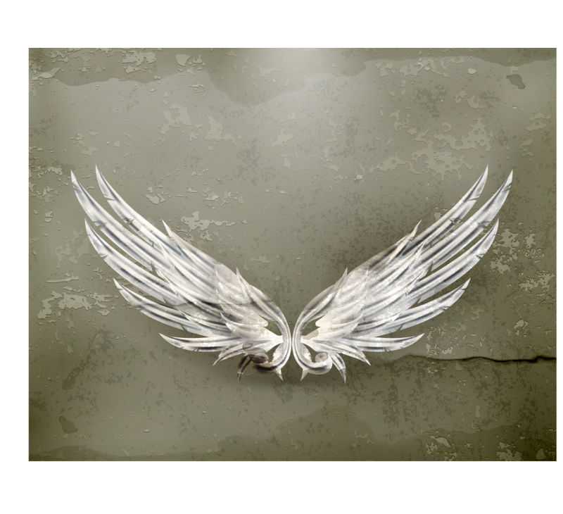 白色的天使翅膀矢量插图