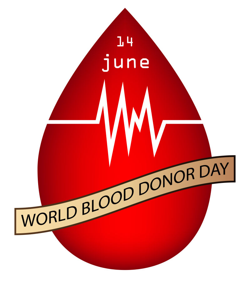 创意血滴元素的矢量世界献血日海报设计