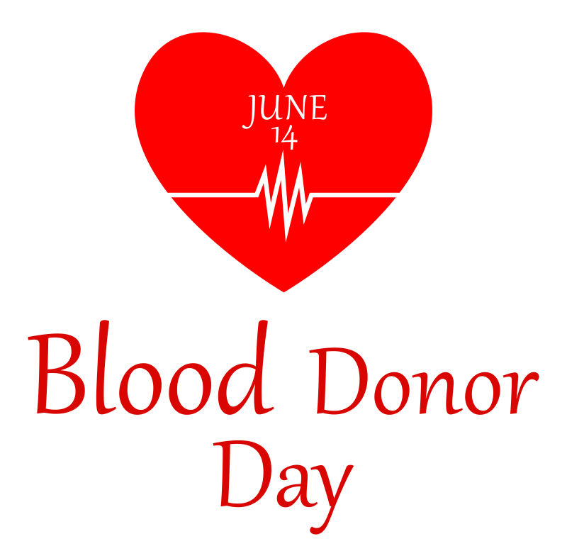 矢量抽象献血日的平面海报