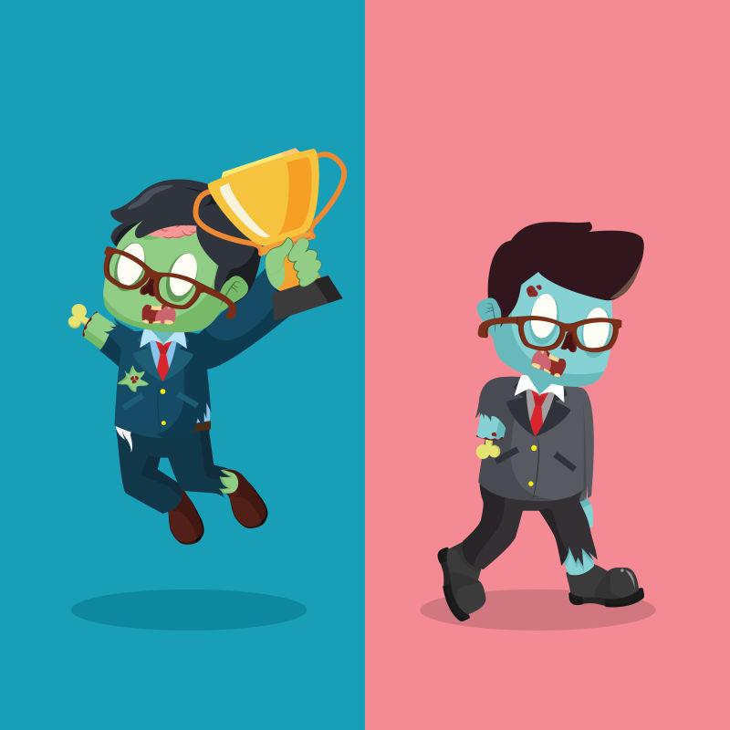 僵尸商人赢家矢量图