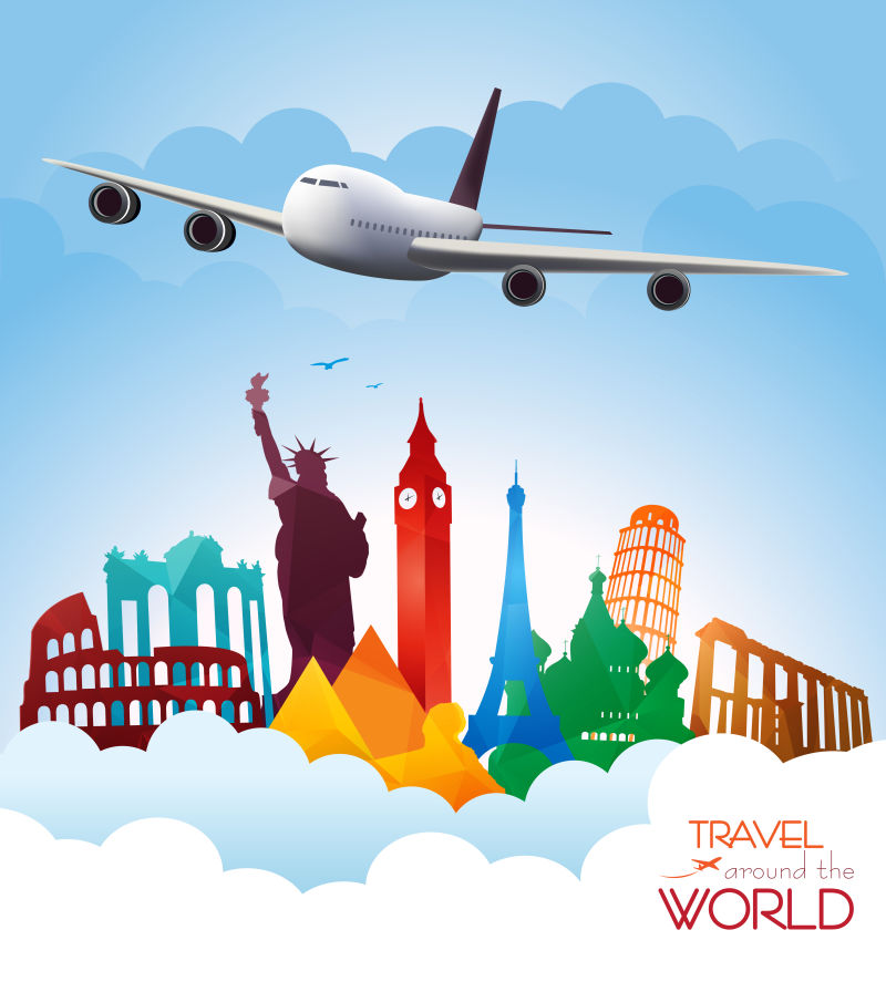 矢量的世界旅行插图