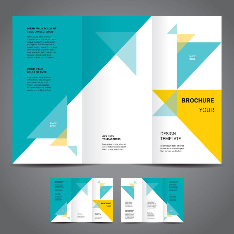 矢量商业小册子设计小册子抽象三角形