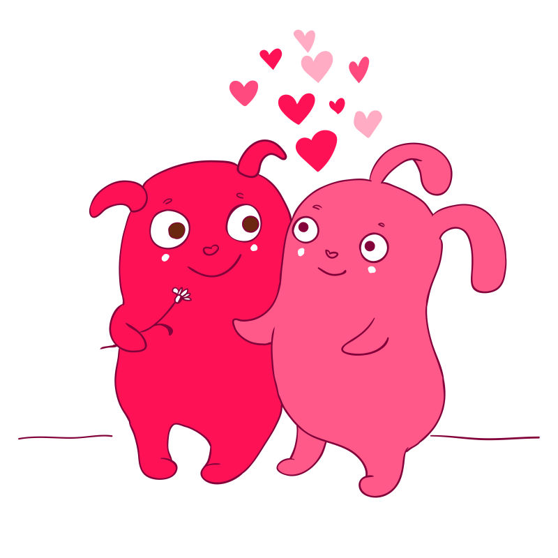 矢量的粉色可爱生物