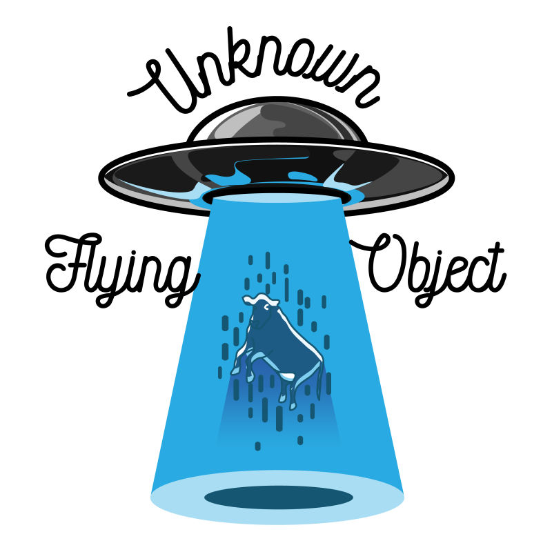 矢量彩色古董UFO徽标