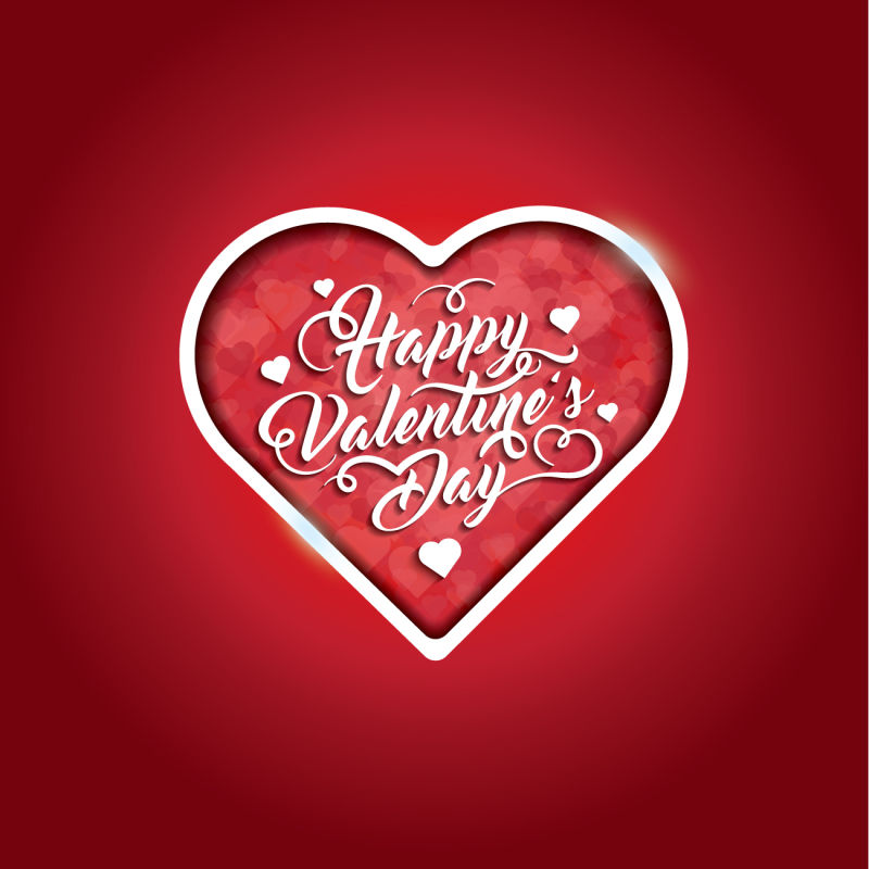 带着心和条纹背景的老式手绘字体矢量