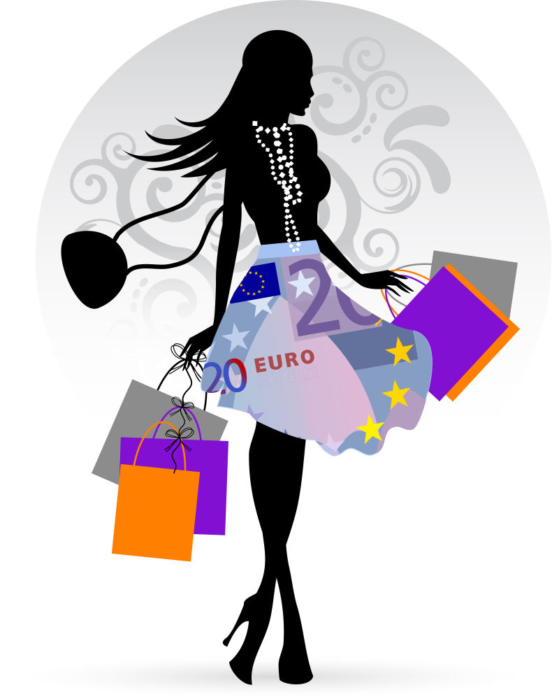 矢量情人节美女销售