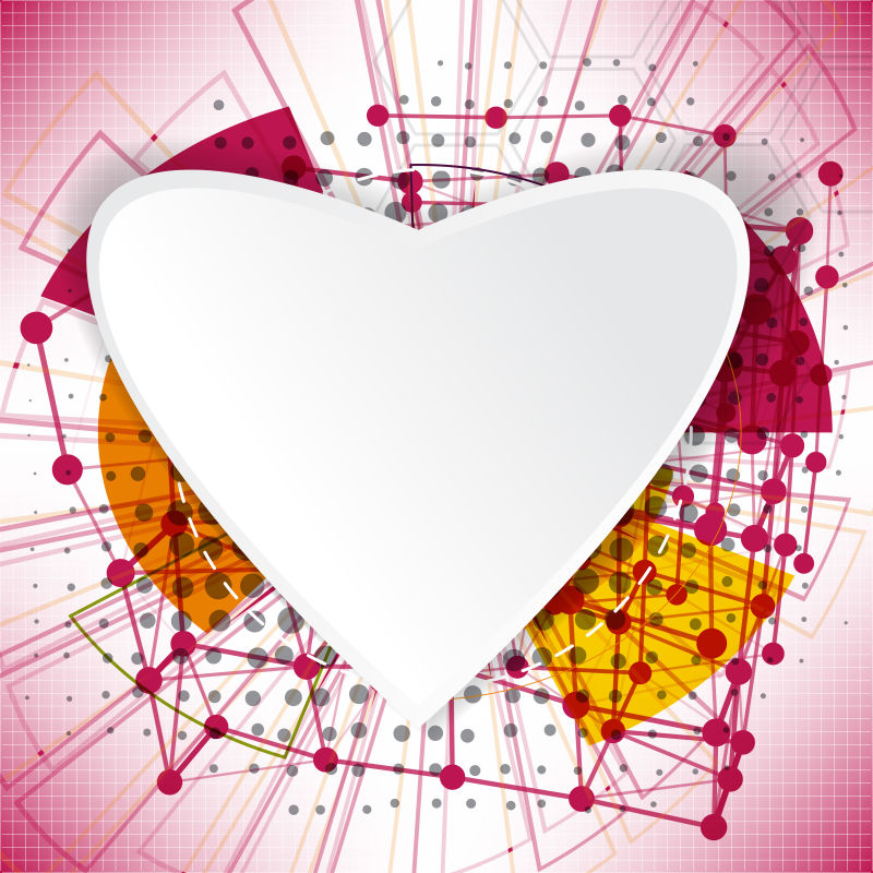 矢量抽象技术概念情人节背景心