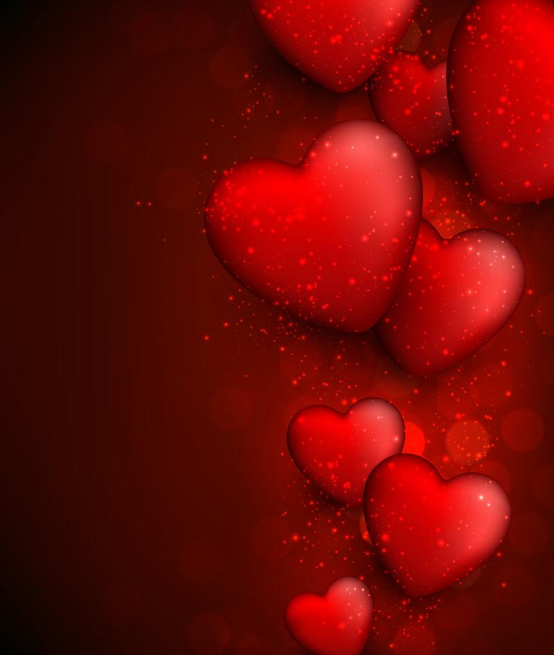 红色情人节心形矢量