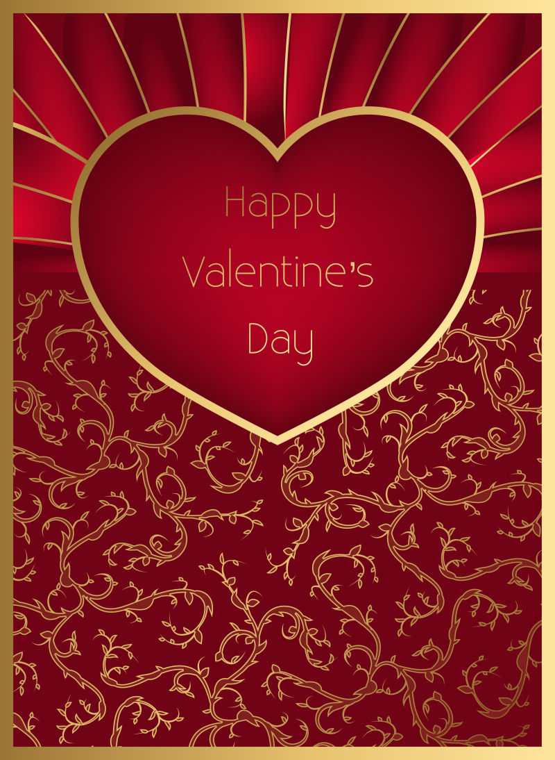 红色的情人节贺卡矢量设计