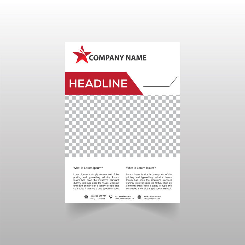 矢量红色现代商业宣传册设计