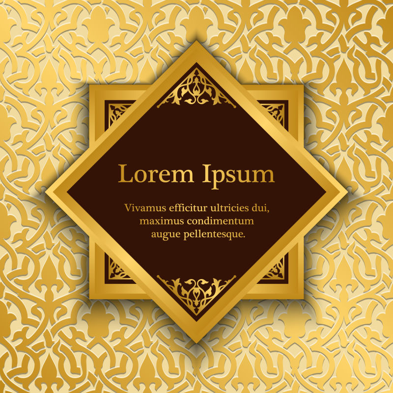 金色花纹精美卡片矢量设计