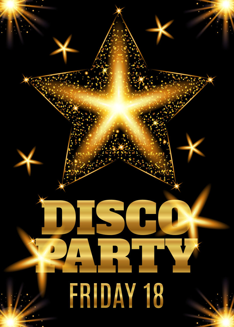 抽象矢量闪耀派对海报设计