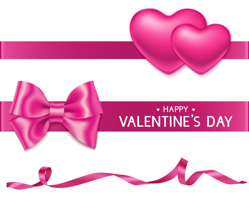 粉红色蝴蝶结装饰矢量设计