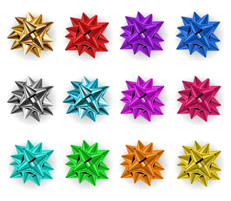 彩色丝带装饰矢量设计