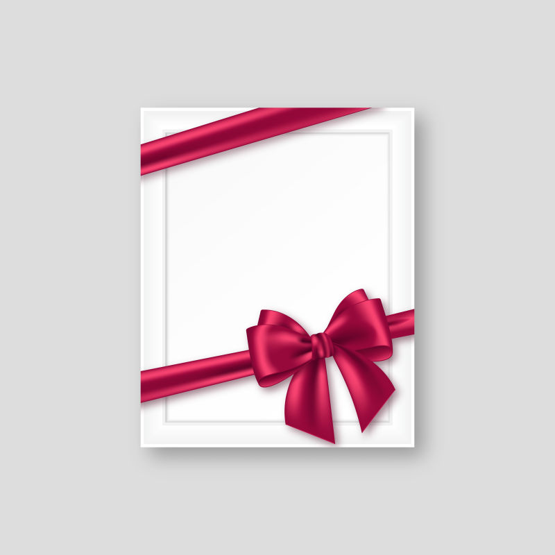 矢量的红色蝴蝶结装饰卡片