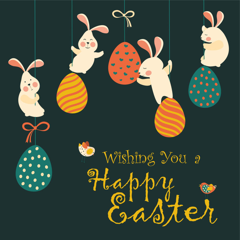 矢量的复活节卡片插图设计