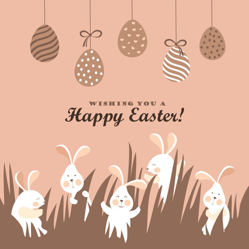 矢量的复活节精美名片设计